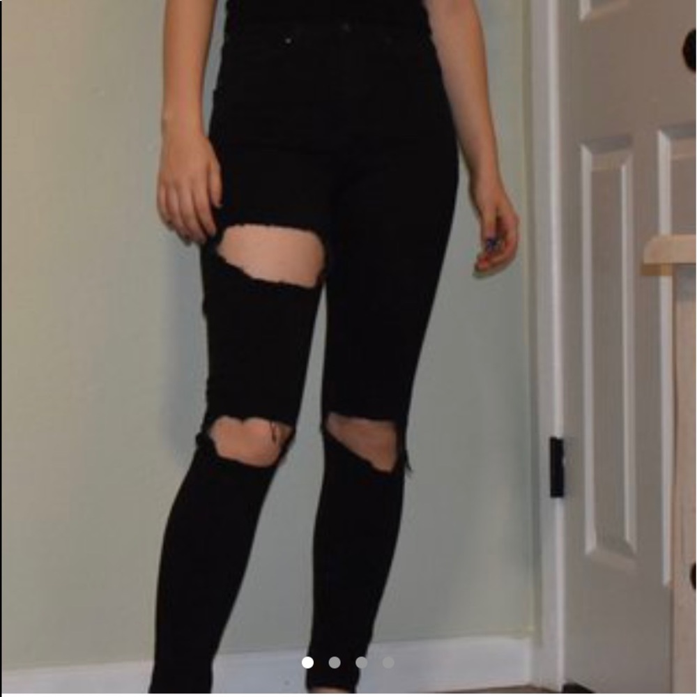 high rise top shop black jeans